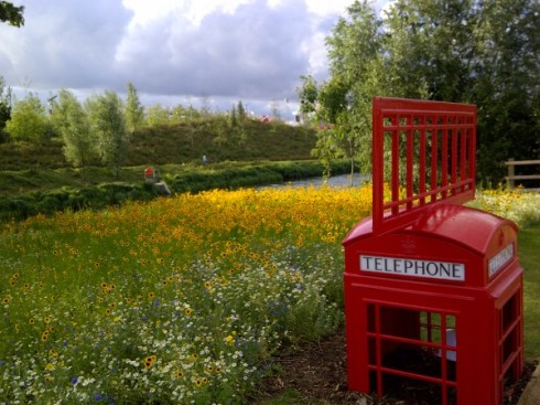 My photograph of an Olympic Park telephone box, July 2012